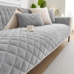 GKXLH New Sofa Cover Washable – Soft Milk Fleece Sofa Covers 1 2 3 Seater, Non-Slip Sofa Slipcovers, Couch Covers for Sectional Sofa, Corner Sofa Cover L Shape Furniture Protector (Grey, 90x210cm)