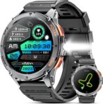 GPS Smart Watch for Men (Make/Answer Call), 1.43 AMOLED Smartwatch with 530mAh Battery, 170 Sports Modes, Heart Rate, Stress Monitor, IP68 Waterproof Watch for Android iOS