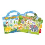 GUYUCOM 2-Pack Reusable Sticker Books for Toddlers: Dinosaur & Animals