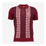 Gabicci Burgundy Port Knitted Polo Shirt