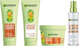 Garnier Keratin Sleek Frizz Control & Shine Haircare Gift Set 4 Pieces