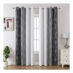Gazal Vole Ombre Room Darkening Curtains, Gradient Wave Eyelet Drapes
