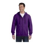 Gildan Adult Fleece Zip Hooded Sweatshirt Style G18600 Purple