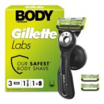 GilletteLabs Body Intimate Razor for Men, 1 Handle & 3 Cartridges