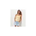 Girls Light Yellow Cotton Rich Starfish Ruched Side Bandeau Top