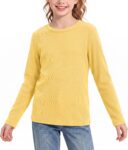 Girls Long Sleeve T-Shirt Crew Neck Basic School Tops Ages 5-14