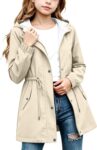 Girls Raincoat Waterproof Hooded Lightweight Rain Jacket Raincoats 5-16Y