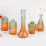 Glass Bud Vases Set of 5,Decorative Flower Vase Retro Gradient Color