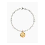 Gold Moi Toi Disc on Silver Belcher Bracelet