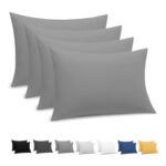 Grace Grey Microfiber Pillow Cases 4-Pack, Hypoallergenic, 50×75 Cm