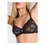 Gracie Sheer Lace Balconette Bra – Black