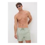 Green Seersucker Stripe Swim Shorts Green S