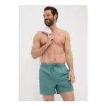 Green Seersucker Swim Shorts Green S