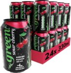 Green Sour Cherry Soft Drink – Low Calorie Fizzy Drink with 10% Natural Juice (330ml x 24)