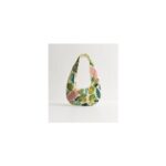 Green Tropical Beaded Shoulder Grab Bag