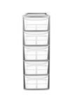 Grey 5 Drawer Plastic Storage Unit / Black – Free C&C
