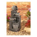 Grey Logs Design Solar Water Fountain