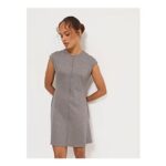Grey Seam Front Skater Mini Dress