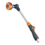 Grifema GE1305 Watering Lance, 8-Mode Spray, Extended Hose Wand, Orange/Black