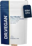 Gut Works 50 Billion CFU Bacteria Live Cultures 30 Vegan Capsules – Sold by DR.VEGAN / FBA
