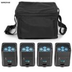 Gwong 4PCS 6x18W 6IN1 RGBAWUV Par Light with Bag DMX Remote Control WiFi Wireless LED Stage Light w/code – GWONG Stage Lights Store