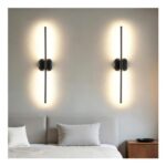 HEERTTOGO Rechargeable Wall Sconce Light, Battery-Operated, Remote, 72CM, Black