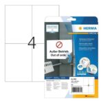 HERMA 5082 Removable Labels, A4 105×148 Mm, White, 100 Pcs