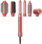HITTIONA 6 in 1 Air Styler – Hair Dryer Brush with Auto-Wrap Curlers, No Heat Damage, Multi Hair Styler for Drying, Curling, Straightening & Blowouts with Storage Bag, Perfect as a Gift