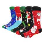 HIWEAR Mens Colorful Funky Cotton Dress Calf Socks Multipack