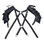 HOBBIESAY Black Adjustable Steampunk Medieval Faux Leather