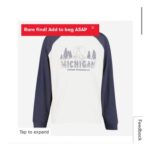 HOLLISTER Grey Raglan Michigan Wolf Graphic Sweatshirt