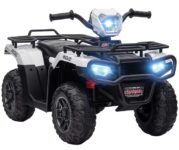 HOMCOM 12V Electric Quad Bike for Kids w/ LED Lights, Music – White Sold by MHSTARUKLTD (UK Mainland)