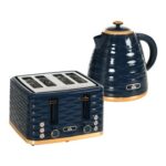 HOMCOM 3000W Kettle and 4-Slice Toaster Blue