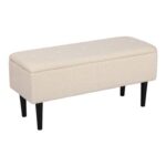 HOMCOM 57L Storage Ottoman Bench, 95x38x45 Cm, Cream/White