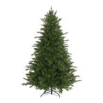 HOMCOM 6ft Hinged Artificial Christmas Tree, Green, with Metal Base