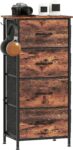 HOMCOM Chest of Drawers for Bedroom, 4 Fabric Drawers, Rustic Brown