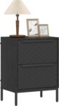 HOMCOM Chest of Drawers with 2 Fabric Drawers, Aluminium Handles, Black
