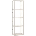 HOMCOM Four-Shelf Floor Lamp – Bleached Oak