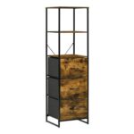 HOMCOM Storage Cabinet with 2 Shelves 3 Drawers Rustic Brown