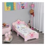 HOMCOM Toddler Bed with Safety Side Rails, Pink, 3-6 Yrs