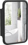 HOMCOM Wall-Mounted Bathroom Mirror Cabinet Mirrored 50 x 76 cm Black