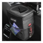 HOTOR Car Trash Bin, Compact Waterproof Organizer, 2-Gallon, Black