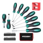 HYCHIKA 30-Piece Magnetic Screwdriver Set with Flat/Phillips Heads