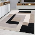Hafaa Area Rugs for Bedroom – Large Rugs Living Room 120 x 170 Cm Geometric Style Modern Floor Carpet Non Shedding Soft Touch Rug Easy to Clean(Milo Neutral)