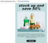 Half Price Wednesday – 50% off Groceries from Selected Sainsburys, Iceland, Asda, and More