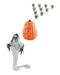 Halloween AAAhmazing LED Pumpkin Lantern in Short or Tall, 10 piece Skulls, Bag of Bones or Hanging Skull in Black or White