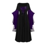 Halloween Costume for Adult Women Gothic Skeleton Vintage Dress