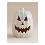 Halloween Cream Pearl Light up Pumpkin Decoration