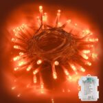 Halloween Decoration Lights,5M/50 LED Battery Operated String Lights for Indoor Outdoor Bedroom Lighting, String Lights for Autumn Party Decorations, Fireplace, Home Decor (Orange) (1 Pack)