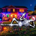 Halloween Inflatables Outdoor 10FT, Giant Lying Inflatable Skeleton Decor